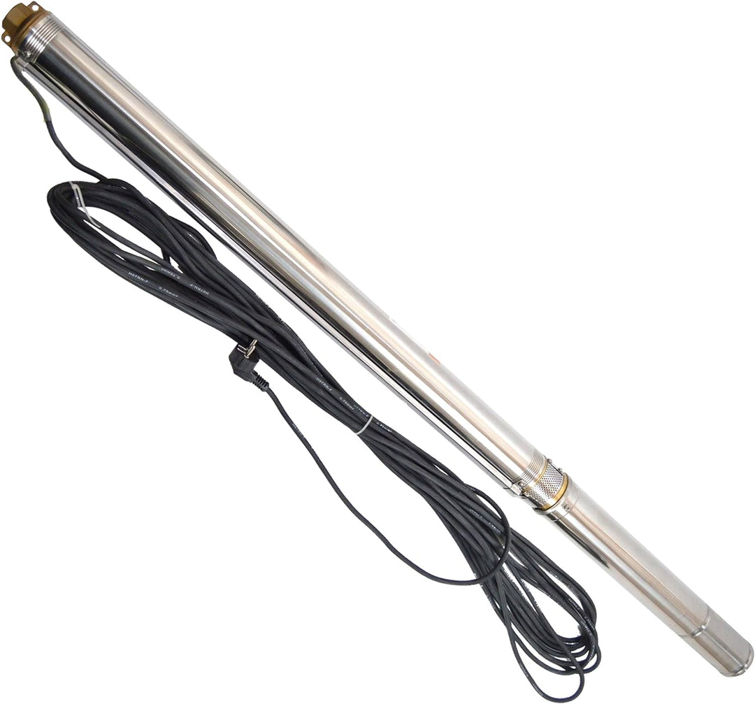Hochwertige 3" Tiefbrunnenpumpe 3000l/h sandverträglich Edelstahl Sandverträglich bis 5%, Förderhöhe