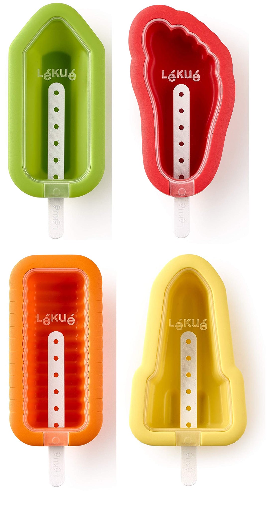 Lékué Set mit 4 klassischen Eisformen aus Silikon, 11,5 cm, 55 ml Set mit 4 Einheiten, Set mit 4 Ein