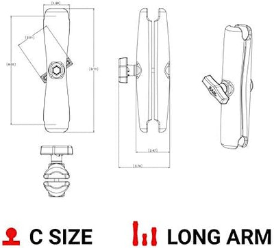 RAM Mount RAM-201U-D Halterungsset (232 mm)