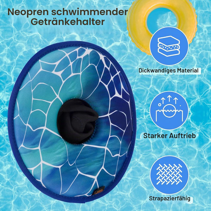 2 Stück Getränkehalter Pool Schwimmend Neoprene Schwimmender Pool Tablett Getränke Kühler Bierhalter