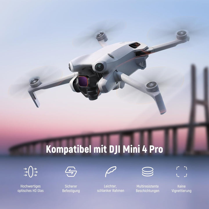 NEEWER ND und CPL Filter Set Kompatibel mit DJI Mini 4 Pro, 4 Pack ND16 ND64 ND256 CPL Polarizer und