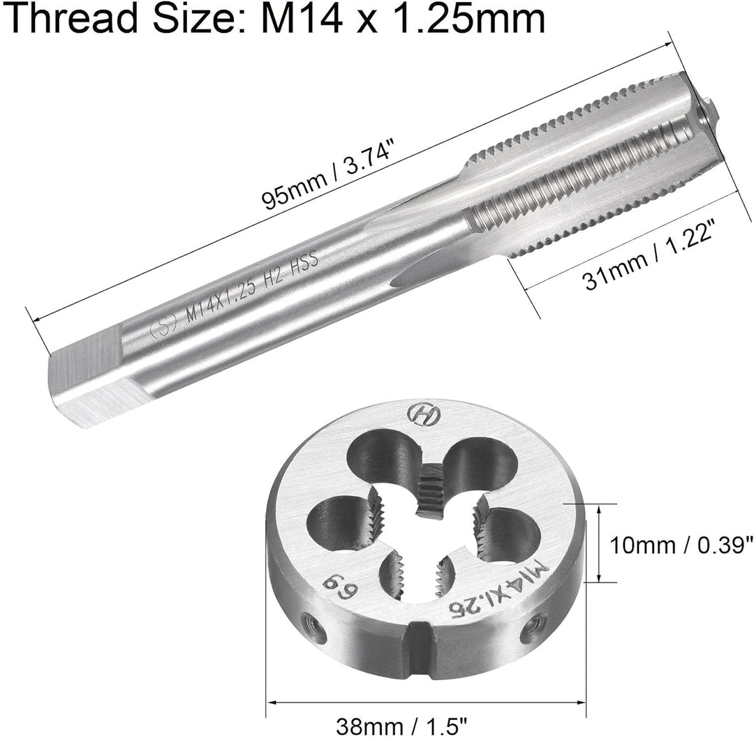 sourcing map Gewindebohrer M14 x 1,25mm Gewindebohrer mit Legierungswerkzeug M14 x 1.25mm, M14 x 1.2