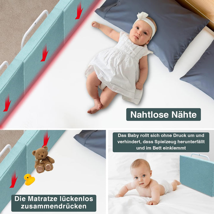 Ikodm Bettgitter 2x60cm rausfallschutz Bett,Bettschutzgitter für Kinder 5-Loch Höhenverstellbar Bett