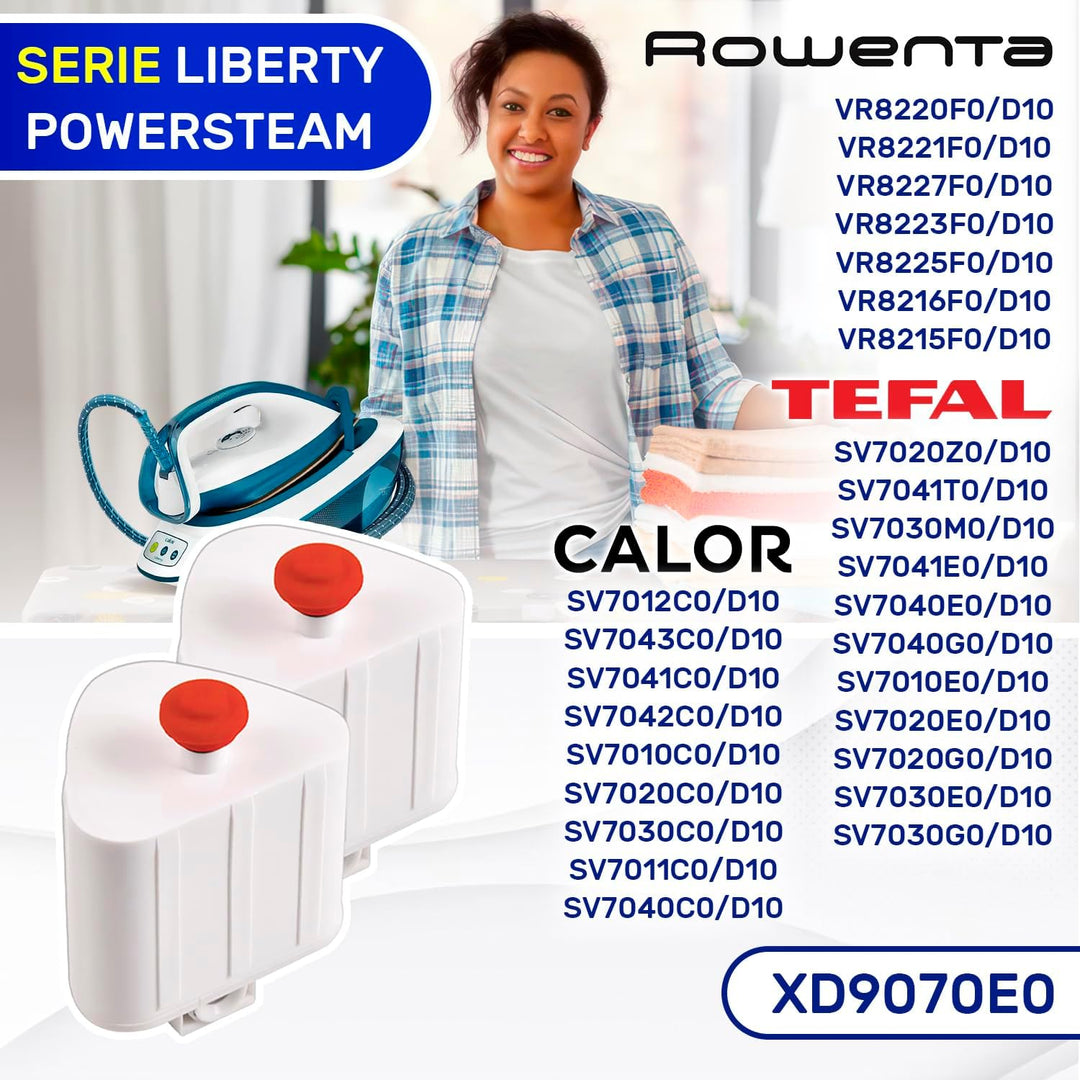 MONTERAL XD9070E0 für Tefal Liberty Powersteam Anti Calc Cartridge Set 2 Passend für Rowenta Dampfbü