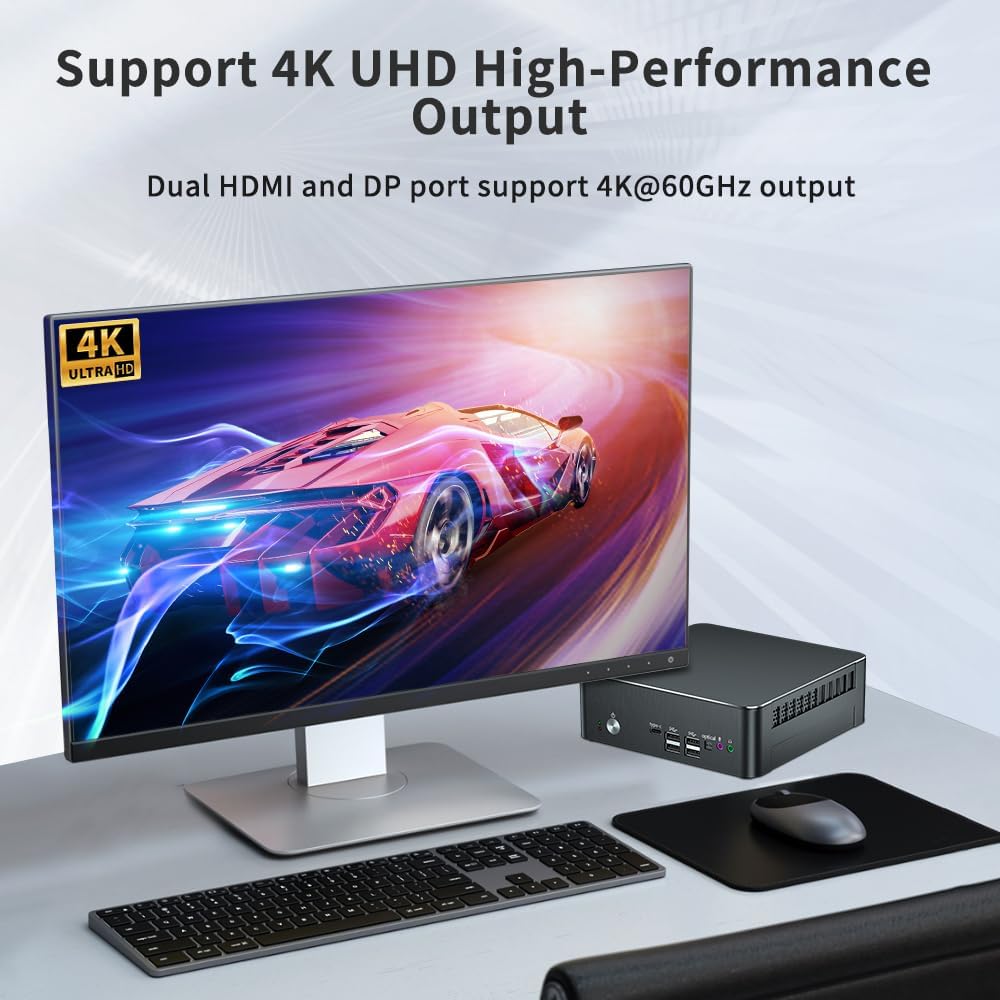 Thdeukoty Mini PC mit Core i9-9880H 2,3 bis zu 4,8GHz, 64G DDR4 1T NVME SSD, Windows 11 Pro Desktop