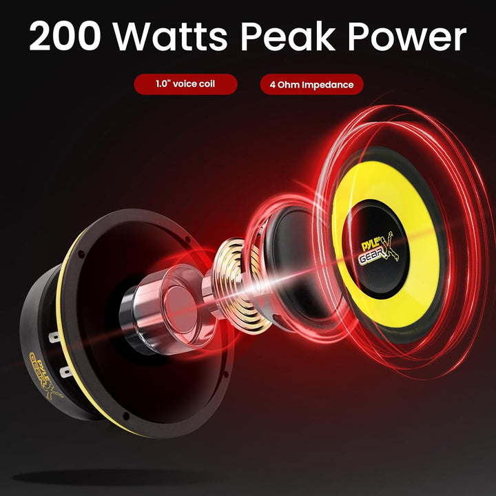Pyle Auto Subwoofer 5" – 200W 4 Ohm Lautsprecher mit 30oz Magnet Hochtemperatur-Schwingspule, 2,32"