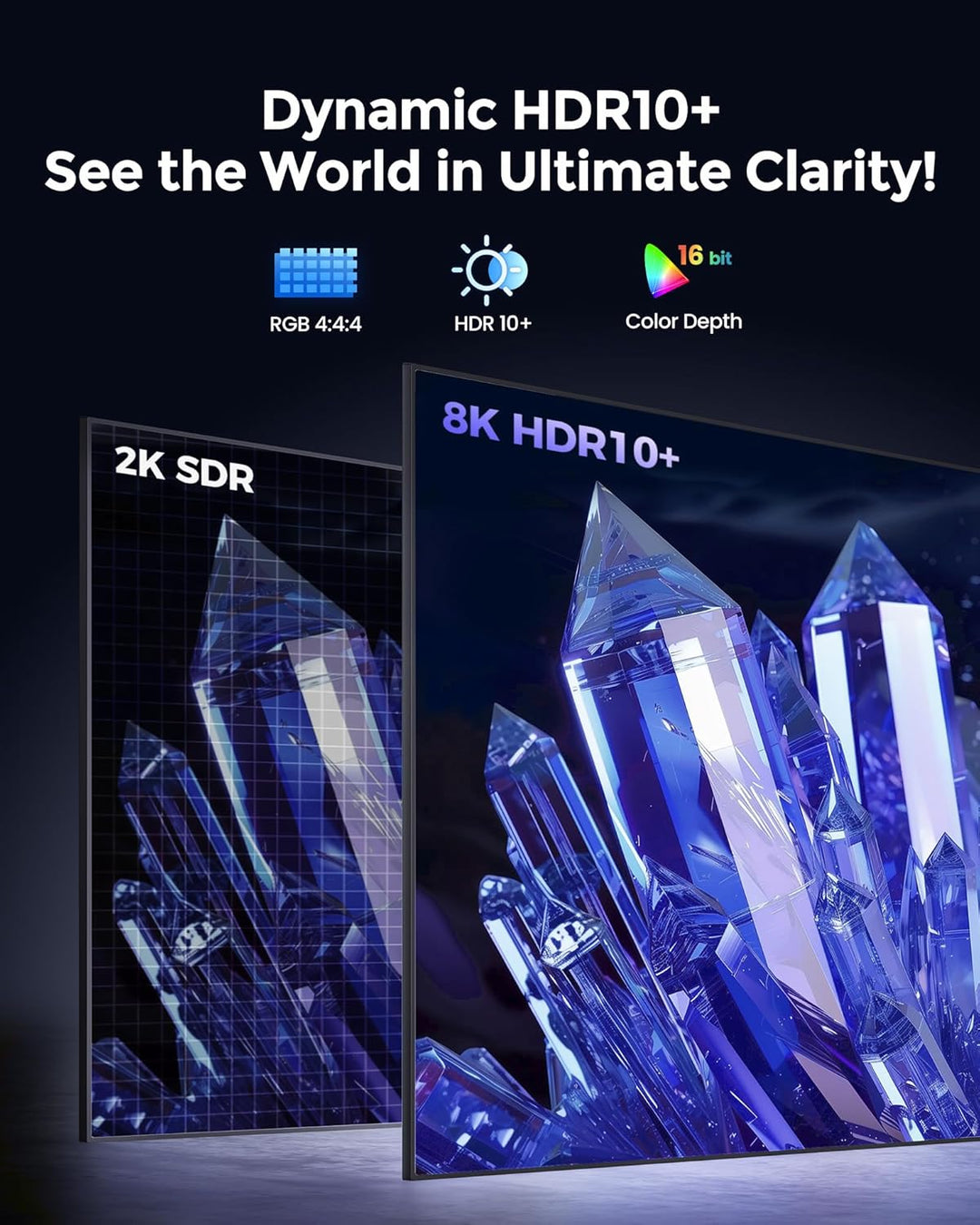 Silkland 10K 8K HDMI 2.1 Kabel 10m, HDMI®Kabel 4K@144Hz/120Hz 8K@60Hz, eARC, HDR10, 48Gbps, HDCP2.3