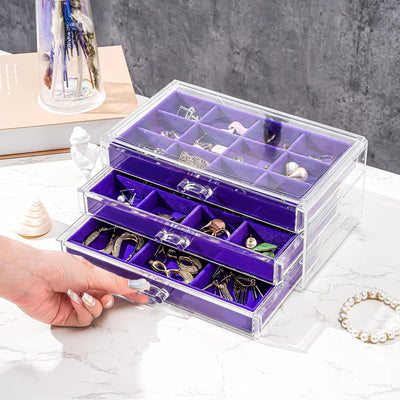 ProCase Acryl Schmuck Organizer Schmuckschatulle für Damen Durchsichtige Schmuckaufbewahrung Schmuck