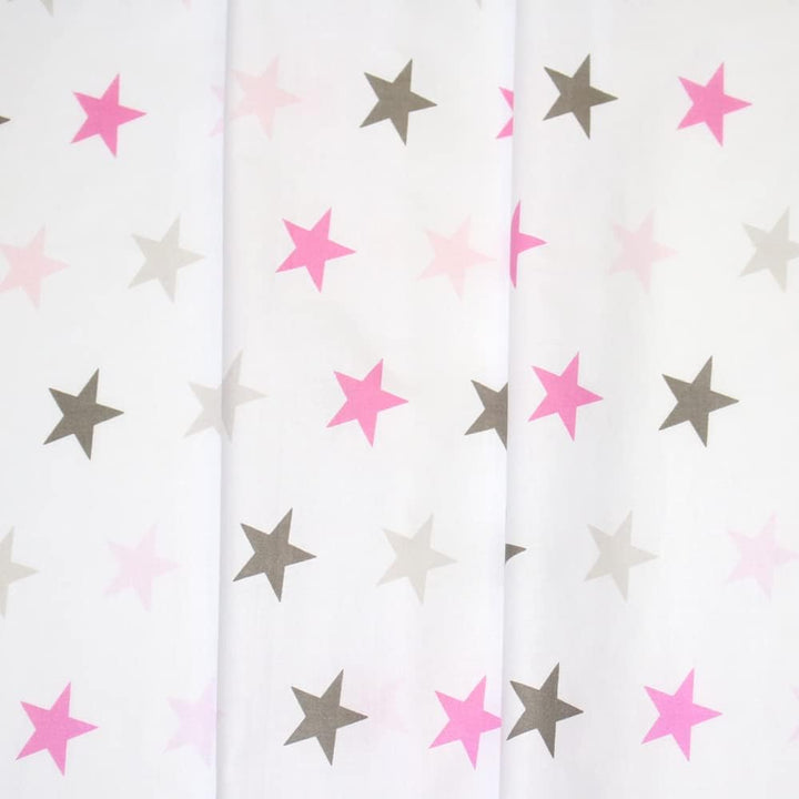 Babybett Himmel Vollstoff - Star Rosa - für Baby Bett Vollstoffhimmel Baumwolle