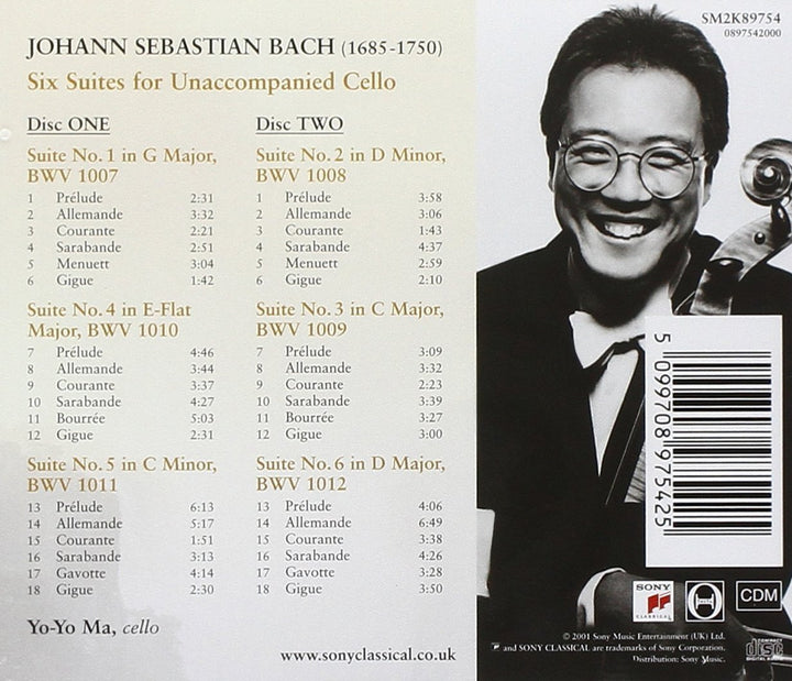 Bach: Unaccompanied Cello Suites, Audio-CD