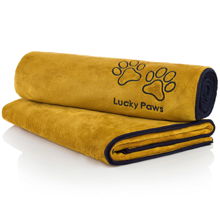 Lucky Paws® Hundehandtuch - 140x70cm XL Hundehandtuch extra saugfähig - schnell trocknend, luxuriös