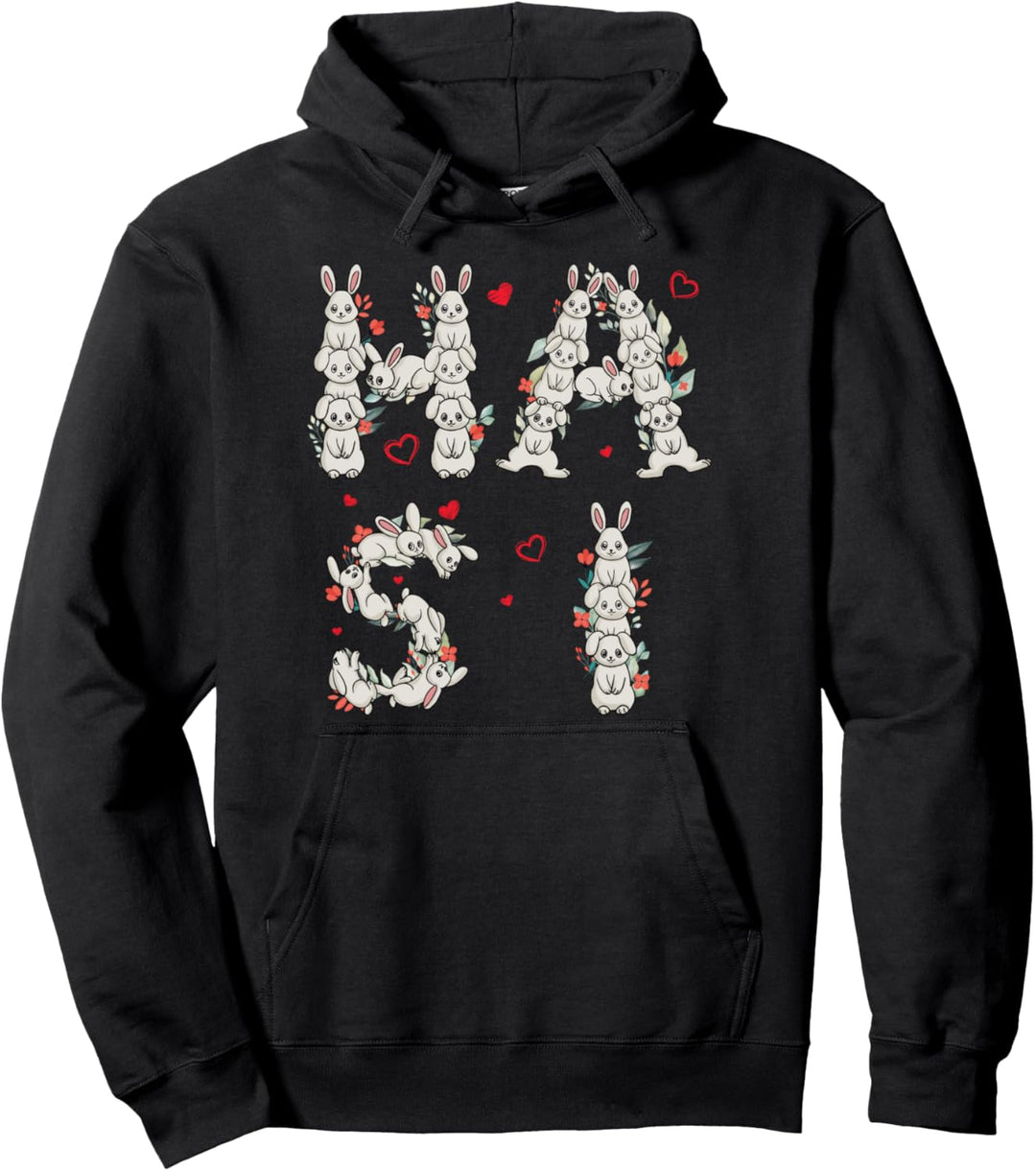 Hasi Pulli Kaninchen Hasimausi mit Herz Hase Hasi Pullover Hoodie