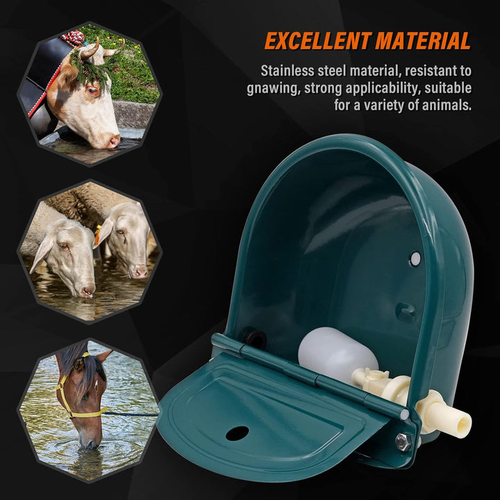 Svauoumu Tränke mit Schwimmer, Automatische Pferdetränke Aus Edelstahl mit 1/2" Schwimmerventil für