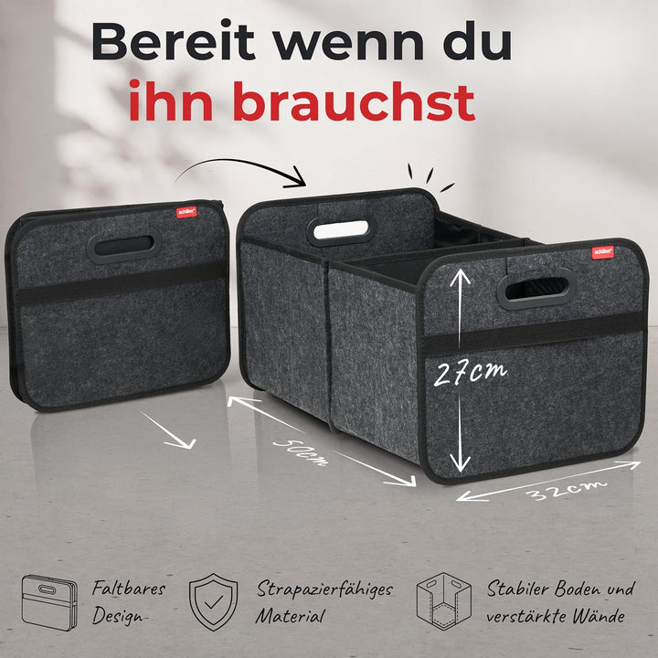 Achilles Auto-Faltbox XL - Filz-Kofferraumtasche Mit Grossem Stauraum - Einkaufstasche - Aufbewahrun