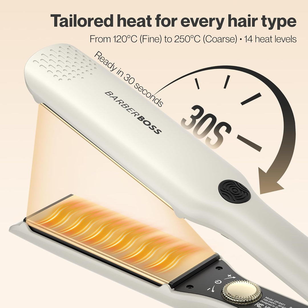 BarberBoss Haarglätter mit Floating Ceramic Technology, Platten-Glätteisen, Professional Glätteisen