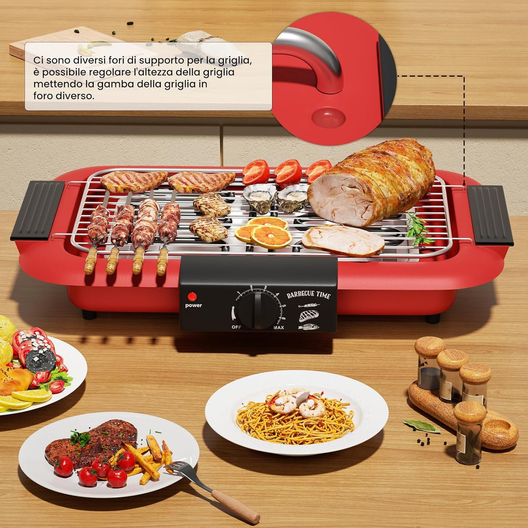 Elektrogrill, rauchfreier Antihaft-Grill, für den Innen- und Aussenbereich, abnehmbarer, leistungsst