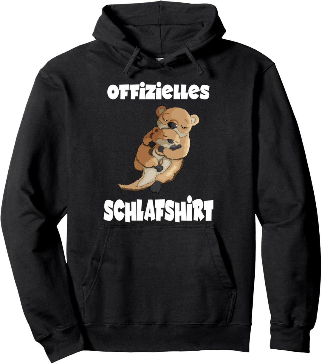 Offizielles Schlafshirt Schlafanzug Pyjama Nachteule Otter Pullover Hoodie