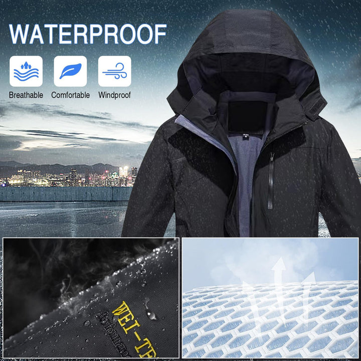 SUKUTU Herren Outdoor Wasserdichte Kapuzen-Sportjacke Leichte Wanderjacke Bergjacke Softshell Herbst