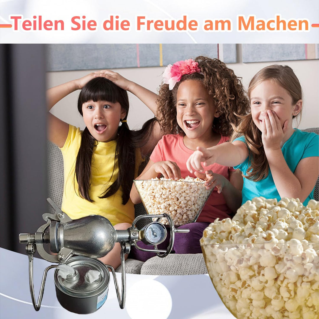 340ml Chinesische Popcornmaschine, Hand-Popcorn-Maschine, Edelstahl-Popcorn-Kanone, Hochdruck-Popcor