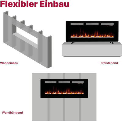 DIMPLEX - Sierra 48" - Elektrokamin - Schwarz, M - Patentierter Optiflame Flammeneffekt - Knisternde