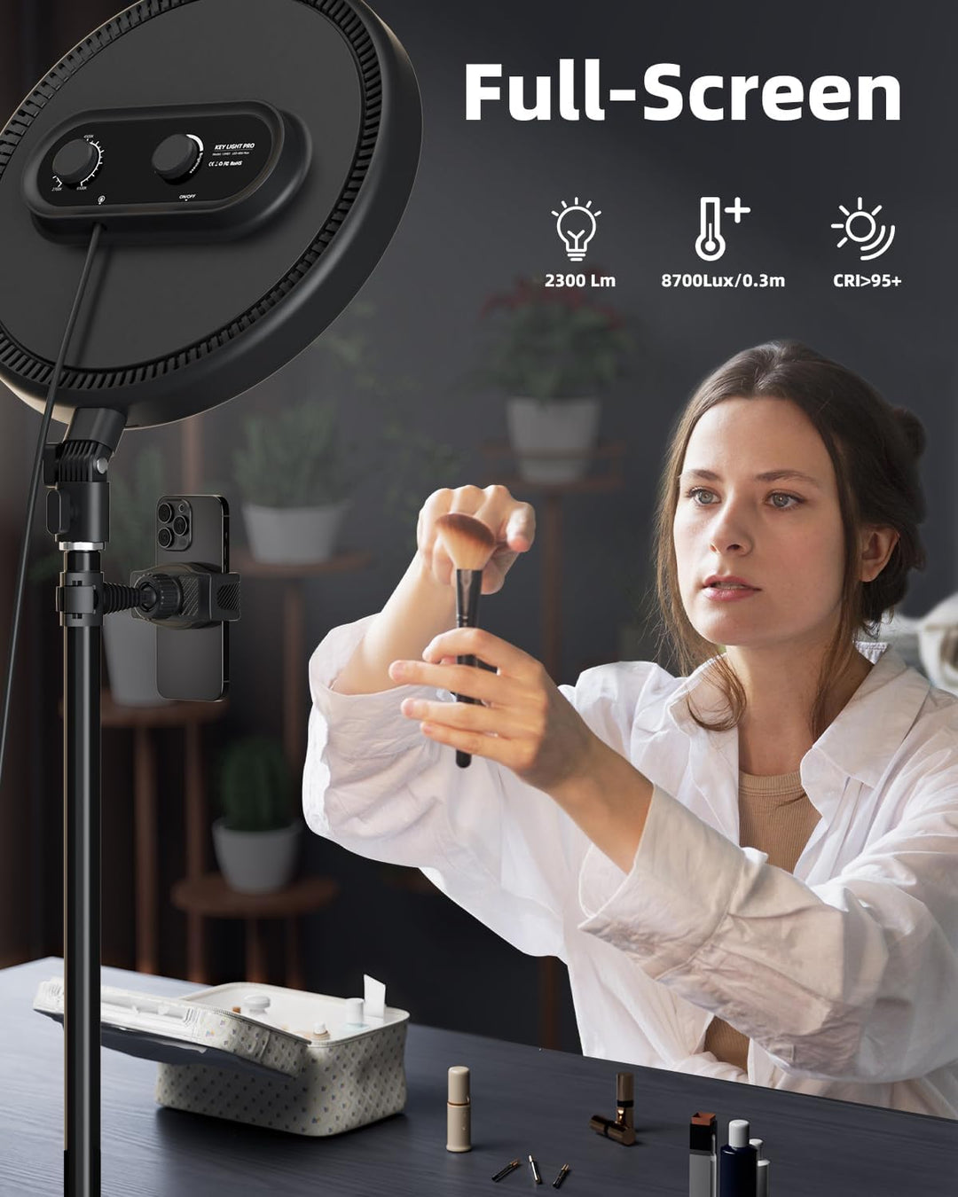 Weilisi Grosse Ringlicht mit 79" Stativ Handy für TikTok, Vlogging, Makeup