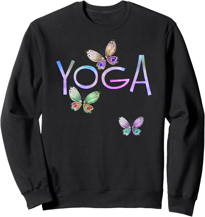 Fitness YOGA Typografie - Drei Schmetterlinge 1 - Fan Fun Sweatshirt