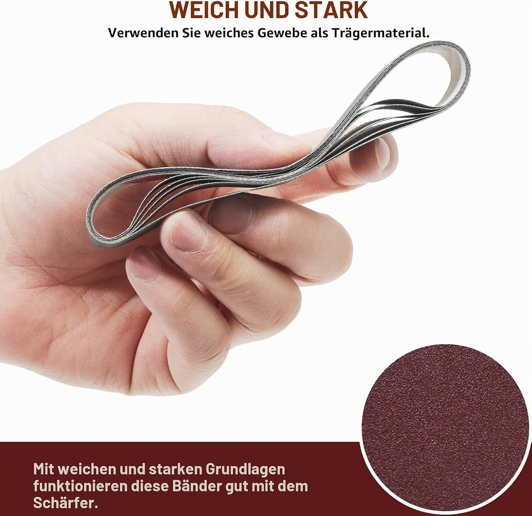 45 Stück 1,9 x 30,5 cm Ersatz-Messerschärfer-Schleifband-Set für Arbeit, scharfe Messer- und Werkzeu