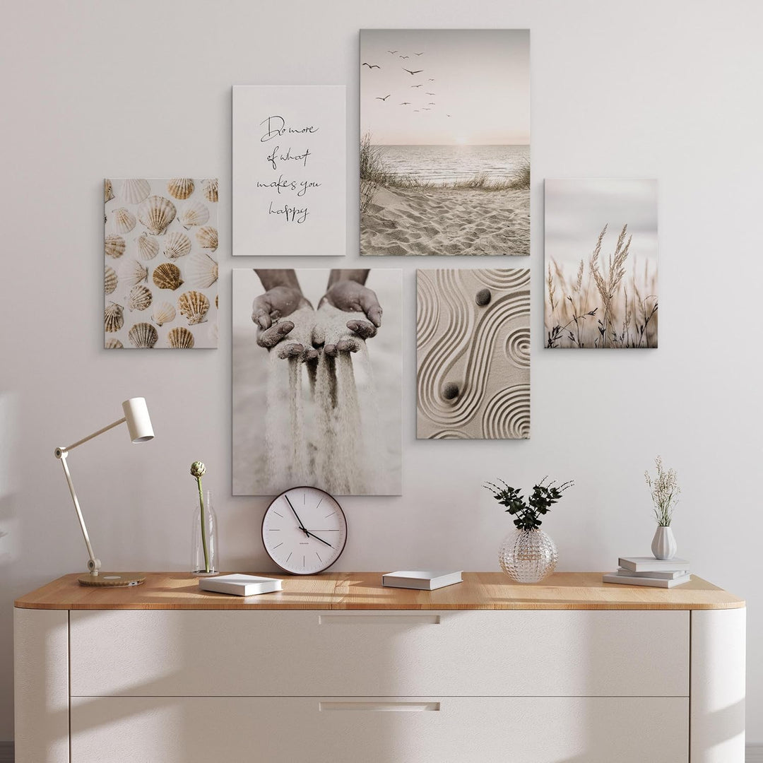 Muralo - Wandbilder Set - Leinwand Bilder Aufhängefertig in Boho Stil - das Leinwandbilder - Bilder