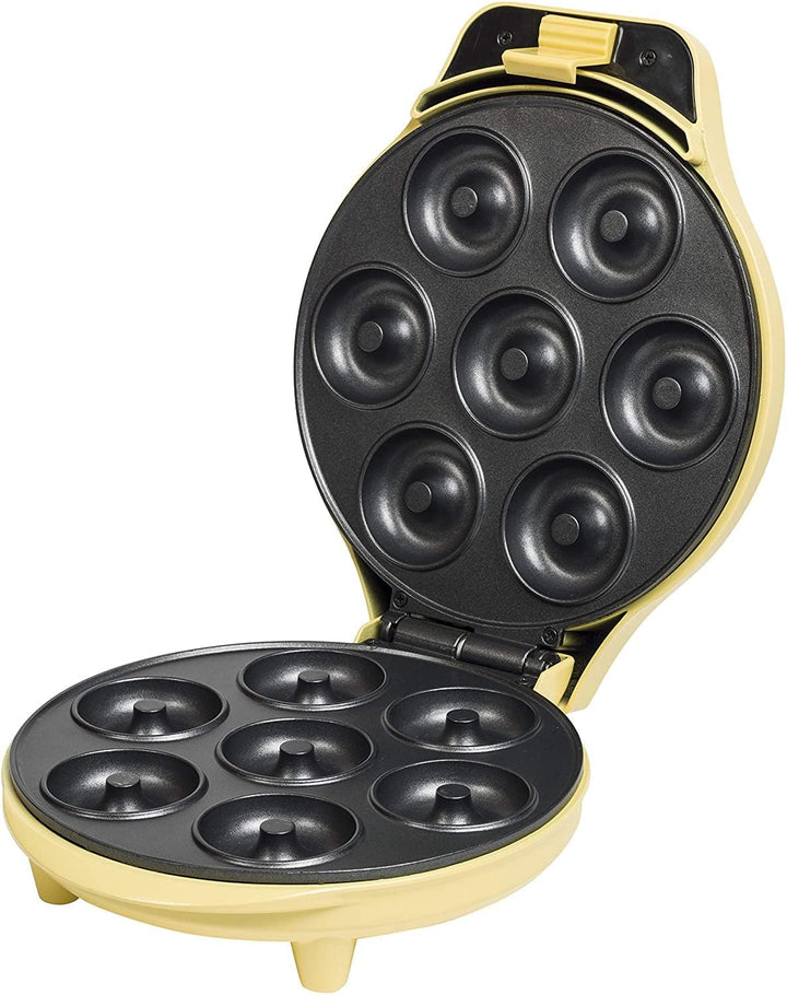 Bestron Donut Maker + Bestron Crêpes Maker im Retro Design, Gelb