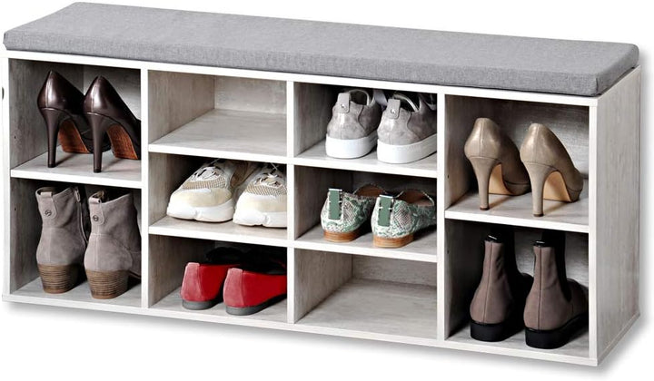 Kesper Schuhschrank mit Sitzkissen, Material: Faserplatte, Masse: B103,5 x H48 cm x L29,5 cm, Farbe: