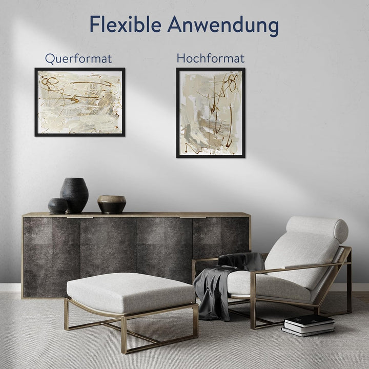 WANDStyle Bilderrahmen Schwarz 30x45 cm aus Holz im Stil Modern zum Aufhängen, Posterrahmen Made in