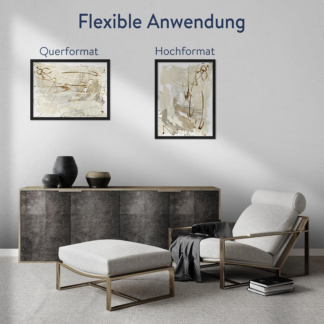 WANDStyle Bilderrahmen Schwarz 30x45 cm aus Holz im Stil Modern zum Aufhängen, Posterrahmen Made in