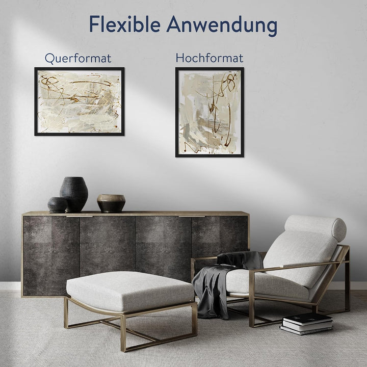 WANDStyle Bilderrahmen Schwarz 30x45 cm aus Holz im Stil Modern zum Aufhängen, Posterrahmen Made in