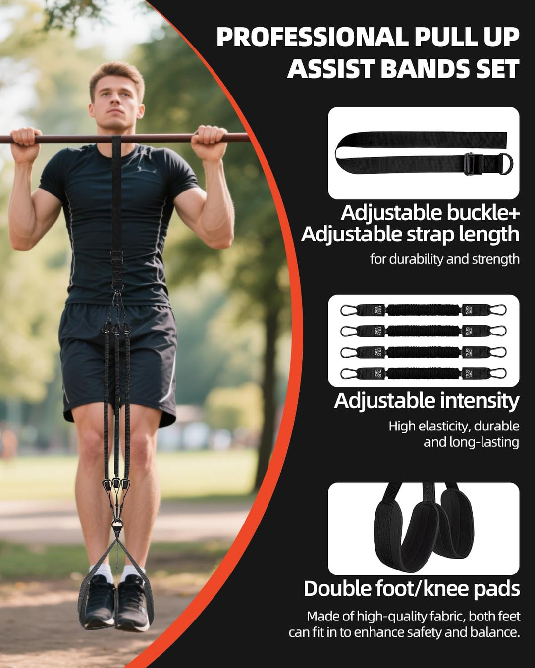 Abahub Klimmzugband Set Klimmzughilfe Widerstandsbänder Pull UP Band für Klimmzüge, Training zu Haus