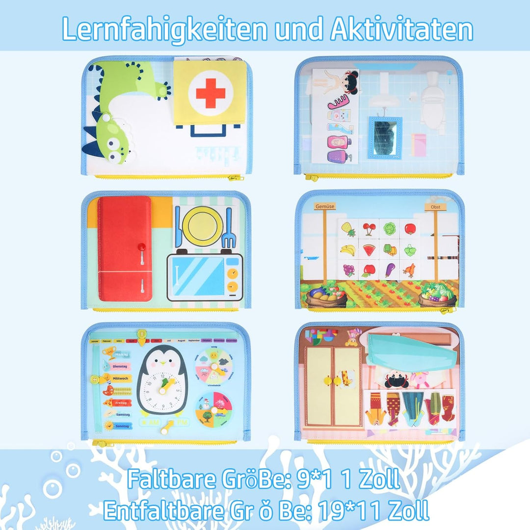 Busy Board Montessori-Spielzeug für Kleinkinder, pädagogisches Lernaktivitäts-Sensory-Board, Entwick