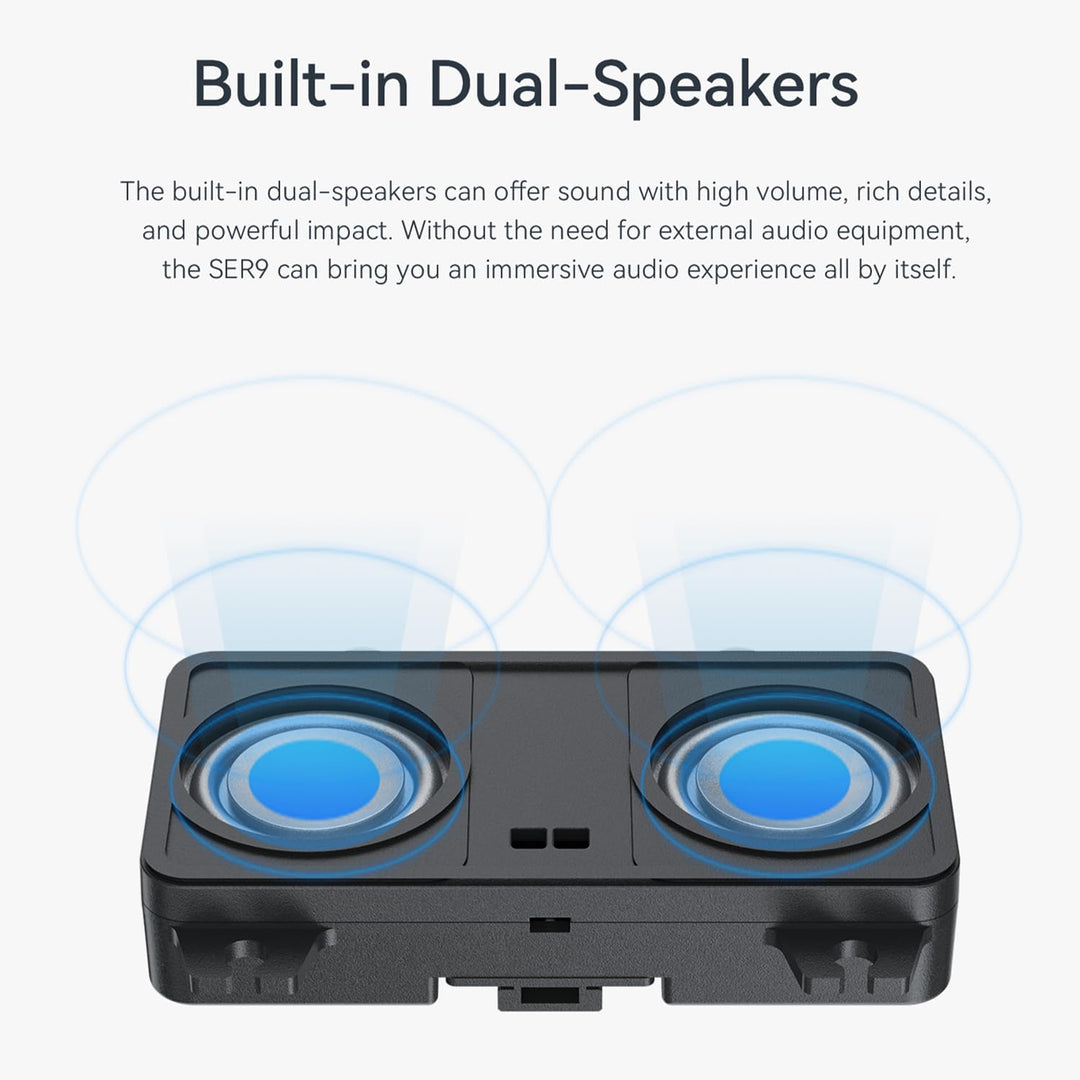Beelink Mini PC SER9, AMD Ryzen 9 AI HX 370(12C/24T bis zu 5,1GHz), 32GB LPDDR5X 1TB PCIe4.0 SSD Min