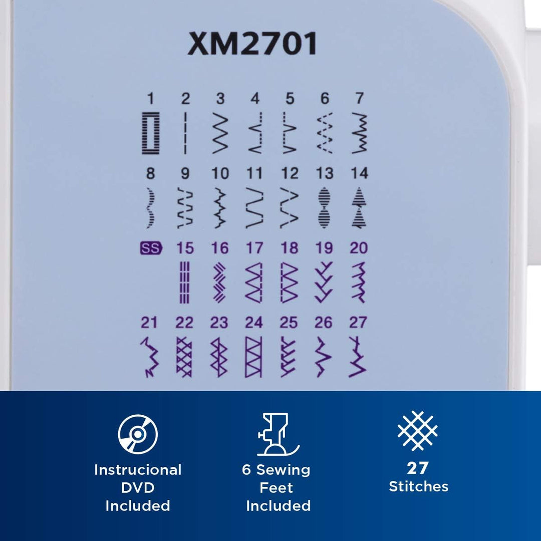 Brother XM2701S (Exklusive Edition) Nähmaschine mit 27 Nähprogramme, Freiarm, Elektrische Nähmaschin