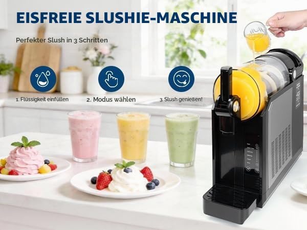 Slush Maschine für Zuhause 2,5L, 5-in-1 Eismaschine für Slushies, Cocktails, Milchshakes, Frappé &amp; F