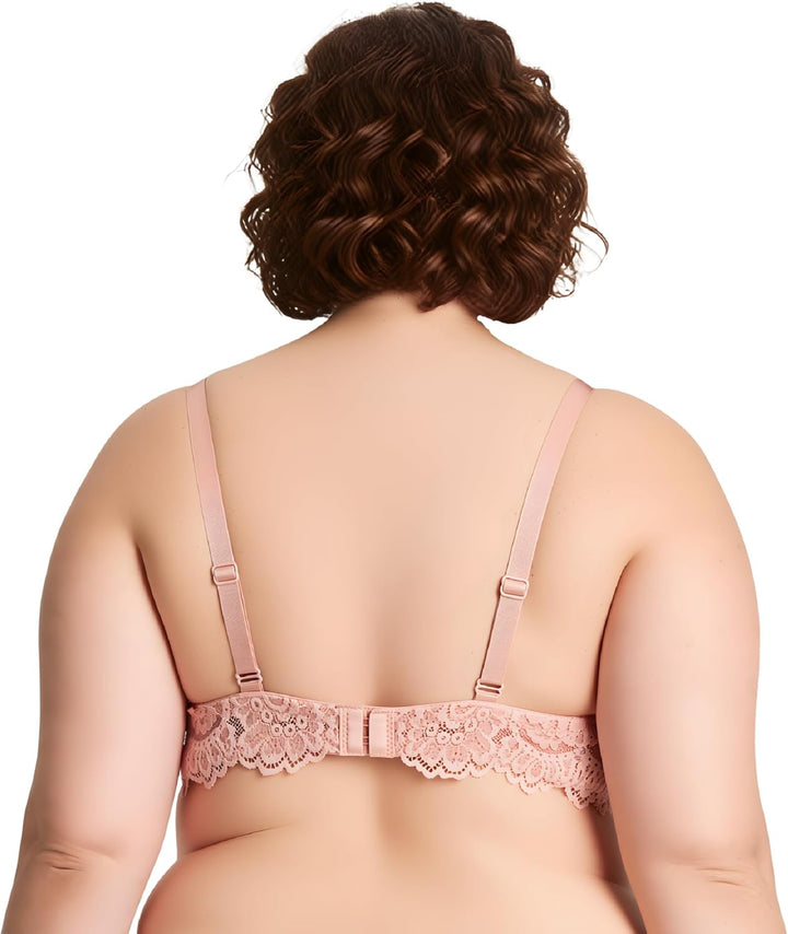 Curve Muse Damen Bügel Übergrösse Hochdrücken Fügen Sie 1 und eine halbe Tasse Spitzen-BHS hinzu 70C