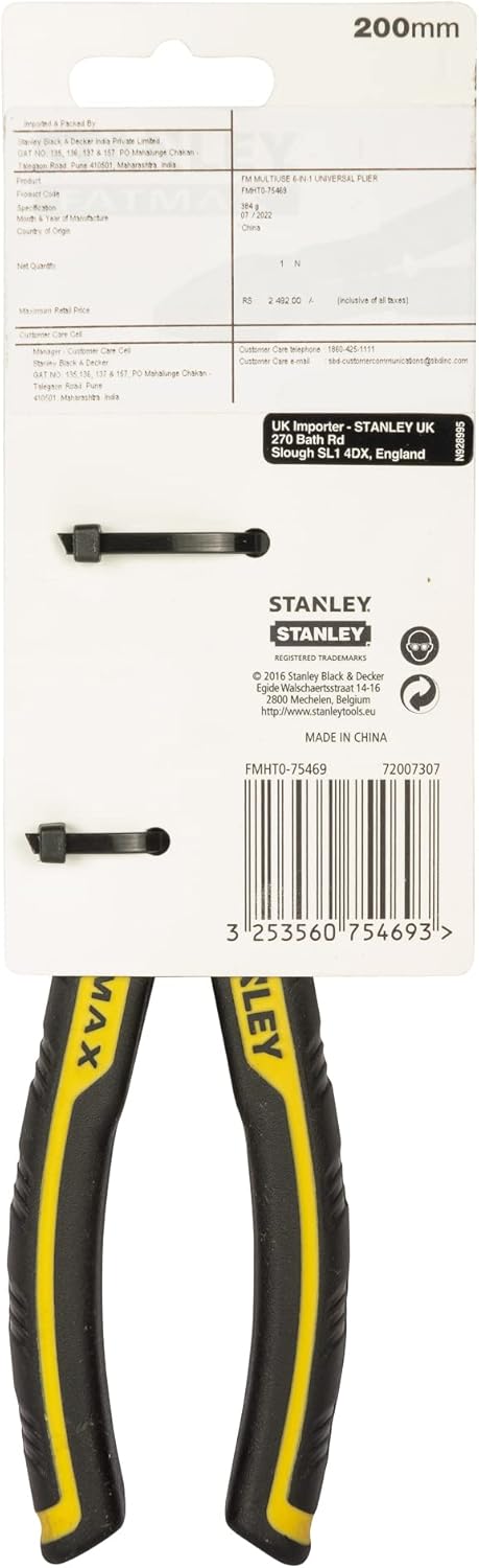 Stanley FatMax Multifunktionszange / Universalzange 6-in-1 (Abisolierzangen-, Ringschlüssel-, Kombin
