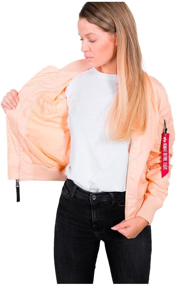 Alpha Industries Damen Bomberjacke XS Apricot, XS Apricot