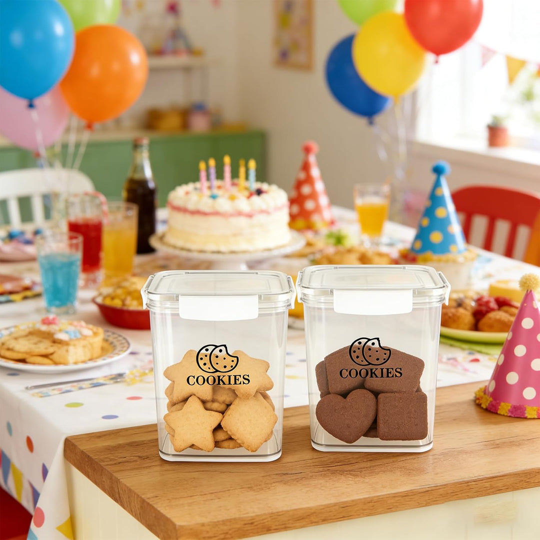 Keksdose Aufbewahrung 2er Set – Backzubehör Aufbewahrung Keksdose transparent luftdicht, Cute Cookie