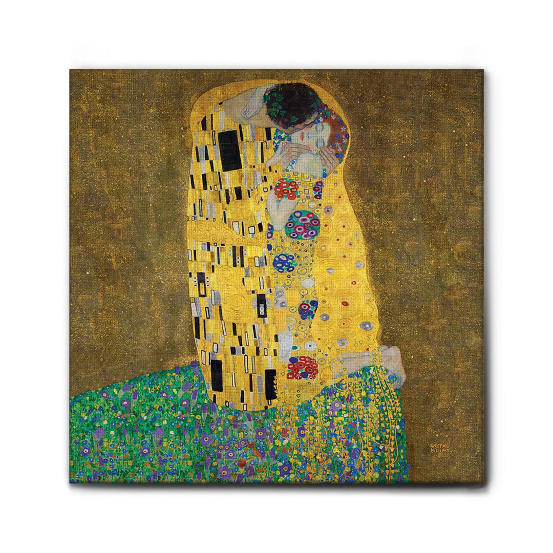 Giallobus - Gemälde - Gustav Klimt - Der Kuss - Premium Loom Canvas mit hoher Dicke - 70x70 - Bereit