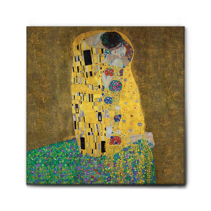 Giallobus - Gemälde - Gustav Klimt - Der Kuss - Premium Loom Canvas mit hoher Dicke - 70x70 - Bereit