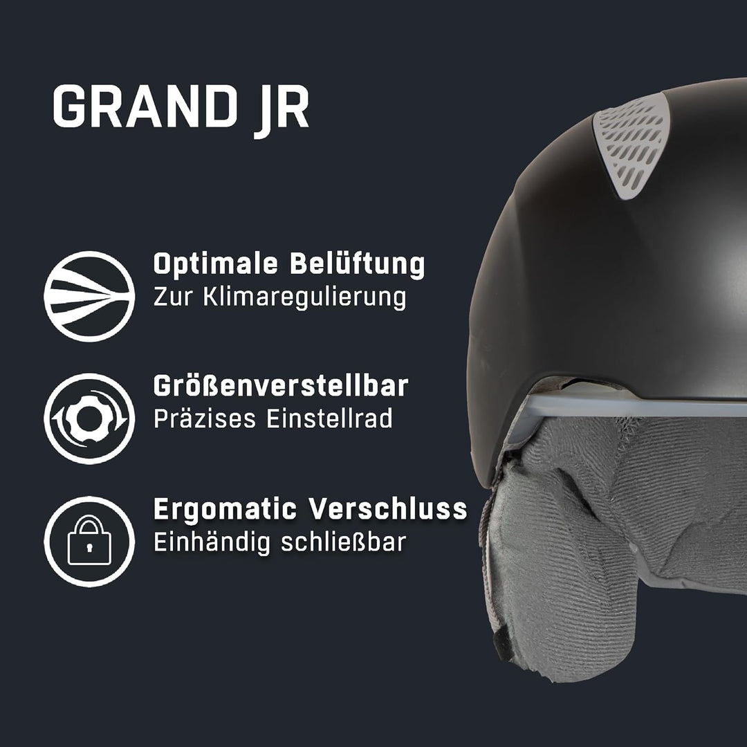 ALPINA GRAND JR - Sicherer, Leichter, Stossabsorbierender & Individuell Anpassbarer Skihelm Für Kind