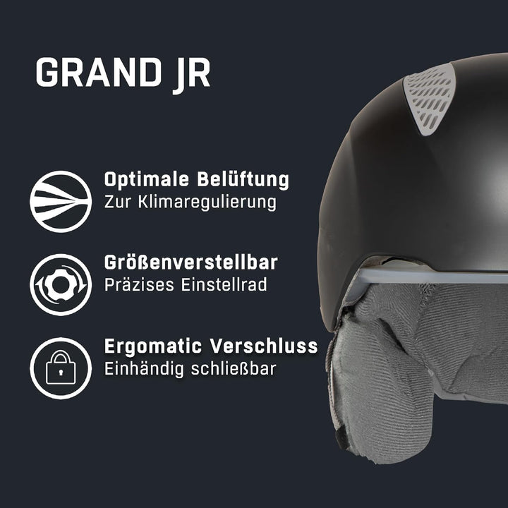 ALPINA GRAND JR - Sicherer, Leichter, Stossabsorbierender & Individuell Anpassbarer Skihelm Für Kind