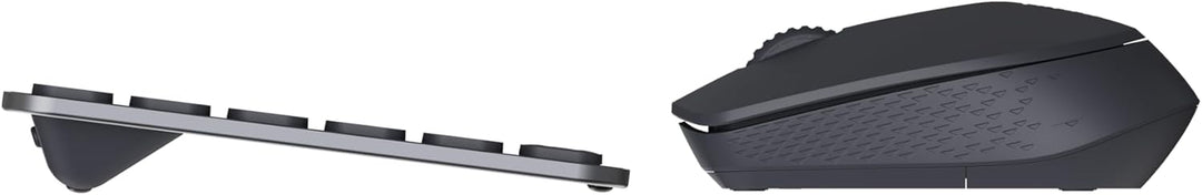 Rapoo I Kabellose Tastatur und Maus (9310M, Ultraslim, Bluethooth, 2,4 GHz, Batterien) Dunkelgrau