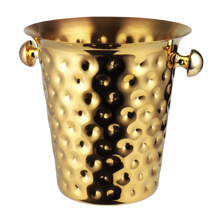 Sektkühler, Eiskübel Edelstahl 5l,Champagner Kühler mit Griff für Bar, Party, Grill (Gold), Gold
