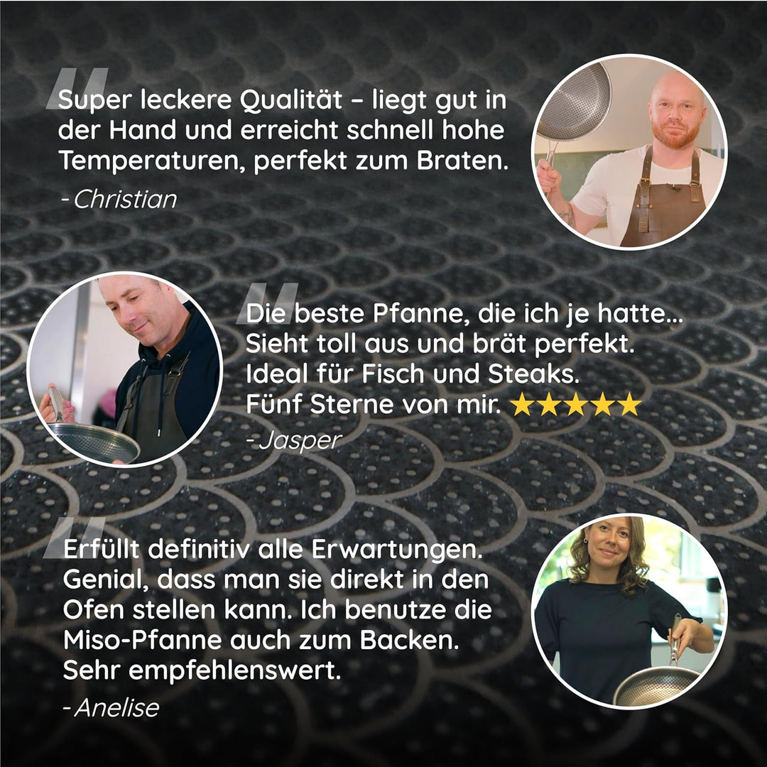 MISO Pfanne 24 cm Diamond Dust Keramikbeschichtete | Bratpfanne 24 cm – PFAS-frei, kratzfest, spülma