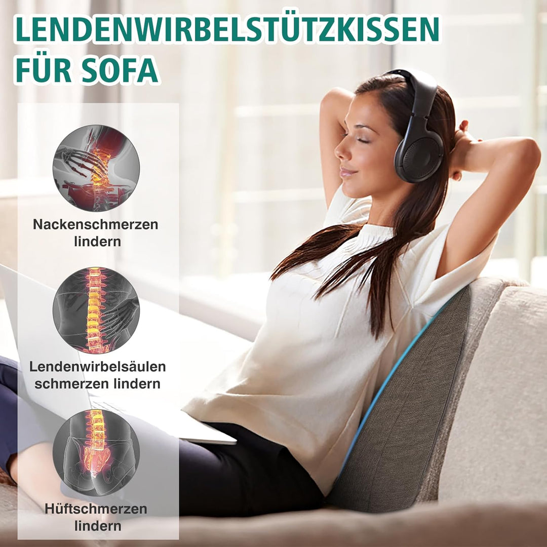 Ergonomisches Rückenkissen für Sofa und Bett, Weiches Keilkissen mit Memory Schaum, Komfortables Les